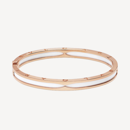 [Luxe Jewels]ZERO 1 PINK GOLD WITH WHITE CERAMIC BRACELET