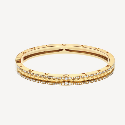 [Luxe Jewels]ZERO 1 SPIRAL AND PAVED DIAMOND GOLD BRACELET