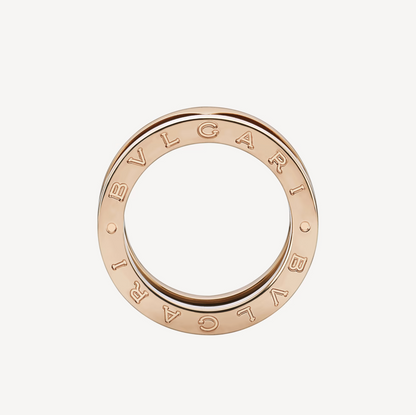 [Luxe Jewels]ZERO 1 TWO-BAND LOOPS AND BLACK CERAMIC PINK GOLD RING