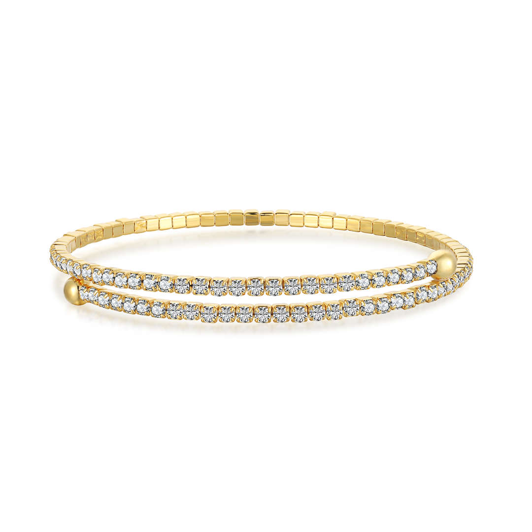 [Luxe Jewels]Row of Diamonds Round Fashion Bracelet