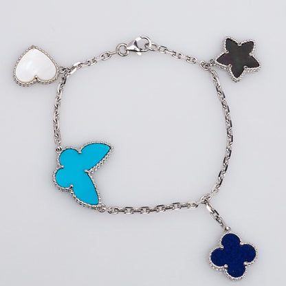 [Luxe Jewels]LUCKY SPRING SILVER BRACELET 4 MOTIF