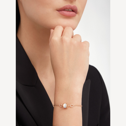 [Luxe Jewels]ZERO 1 SOFT PINK GOLD AND WHITE CERAMIC BRACELET