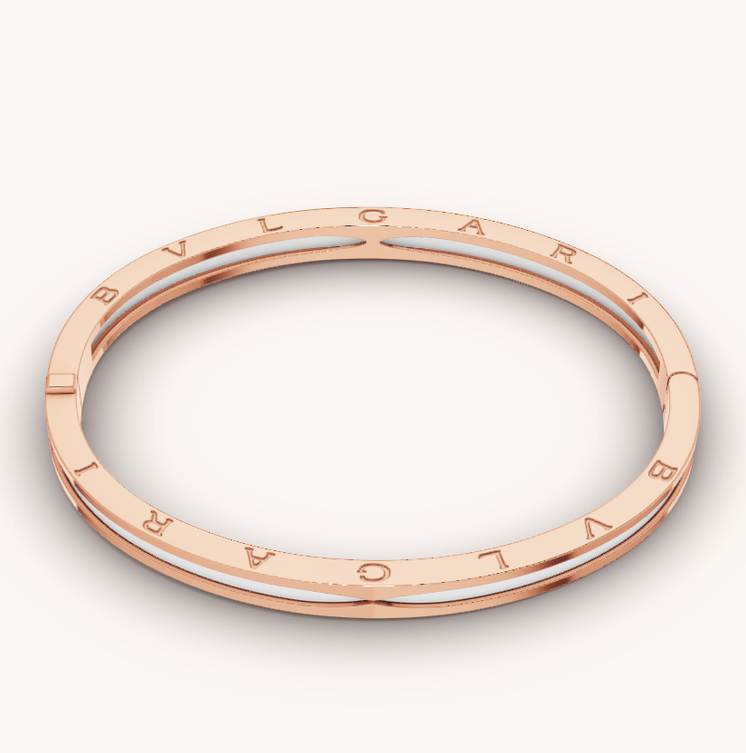 [Luxe Jewels]ZERO 1 PINK GOLD WITH WHITE CERAMIC BRACELET