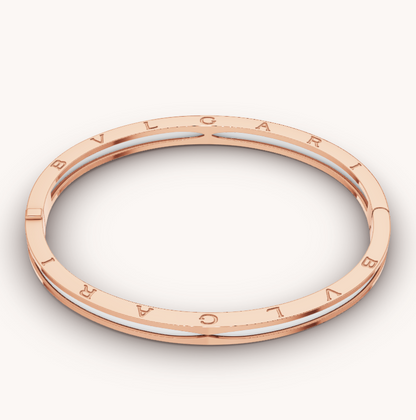 [Luxe Jewels]ZERO 1 PINK GOLD WITH WHITE CERAMIC BRACELET