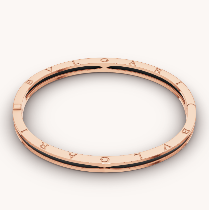 [Luxe Jewels]ZERO 1 PINK GOLD WITH BLACK CERAMIC BRACELET