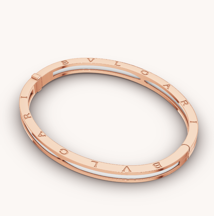 [Luxe Jewels]ZERO 1 PINK GOLD WITH WHITE CERAMIC BRACELET