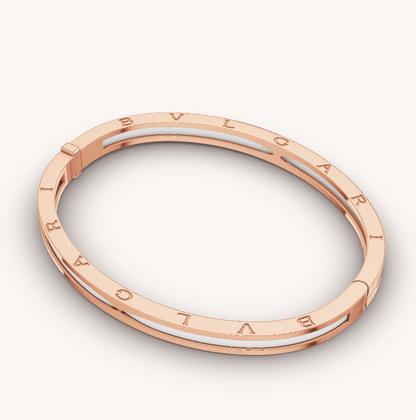 [Luxe Jewels]ZERO 1 PINK GOLD WITH WHITE CERAMIC BRACELET