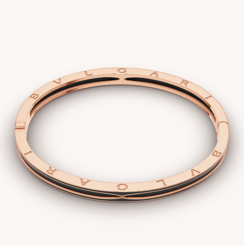 [Luxe Jewels]ZERO 1 PINK GOLD WITH MATTE BLACK CERAMIC BRACELET