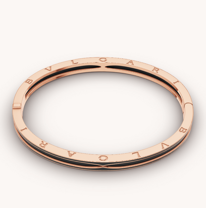 [Luxe Jewels]ZERO 1 PINK GOLD WITH MATTE BLACK CERAMIC BRACELET