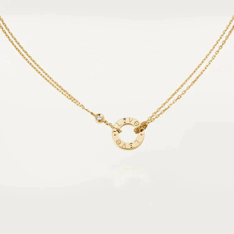 [Luxe Jewels]LOVE NECKLACE 16MM 2 DIAMONDS