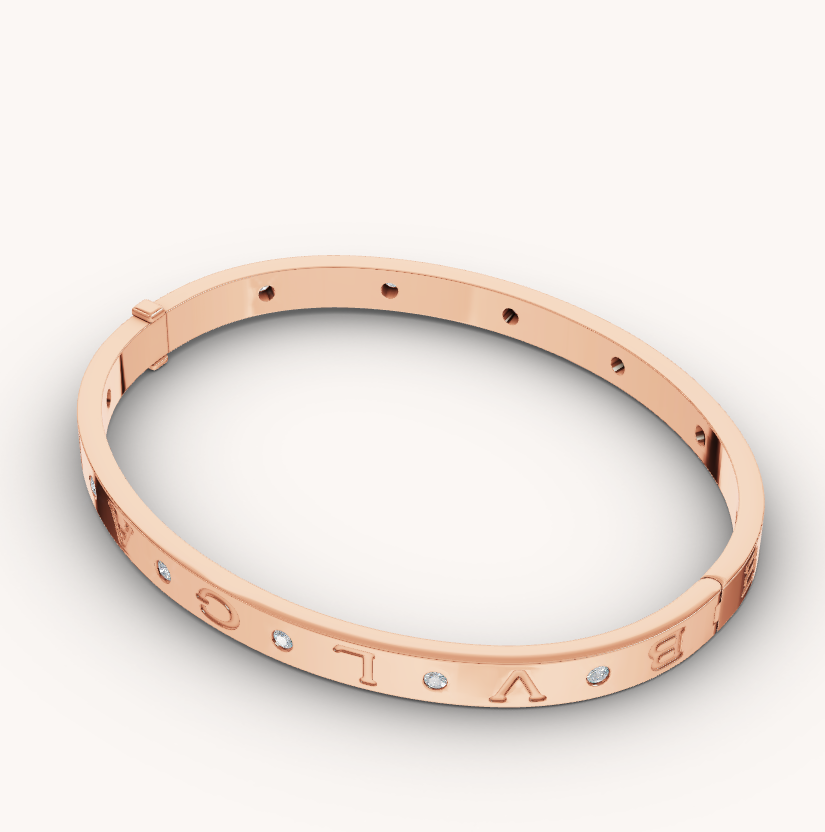 [Luxe Jewels]ZERO 1 PINK GOLD 12 DIAMONDS BRACELET