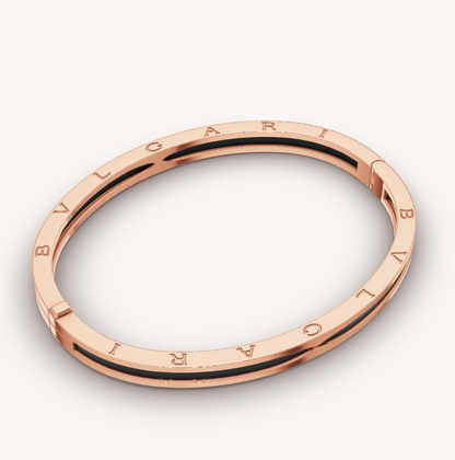 [Luxe Jewels]ZERO 1 PINK GOLD WITH BLACK CERAMIC BRACELET