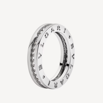 [Luxe Jewels]ZERO 1 ONE-BAND PAVED DIAMONDS ON THE SPIRAL RING