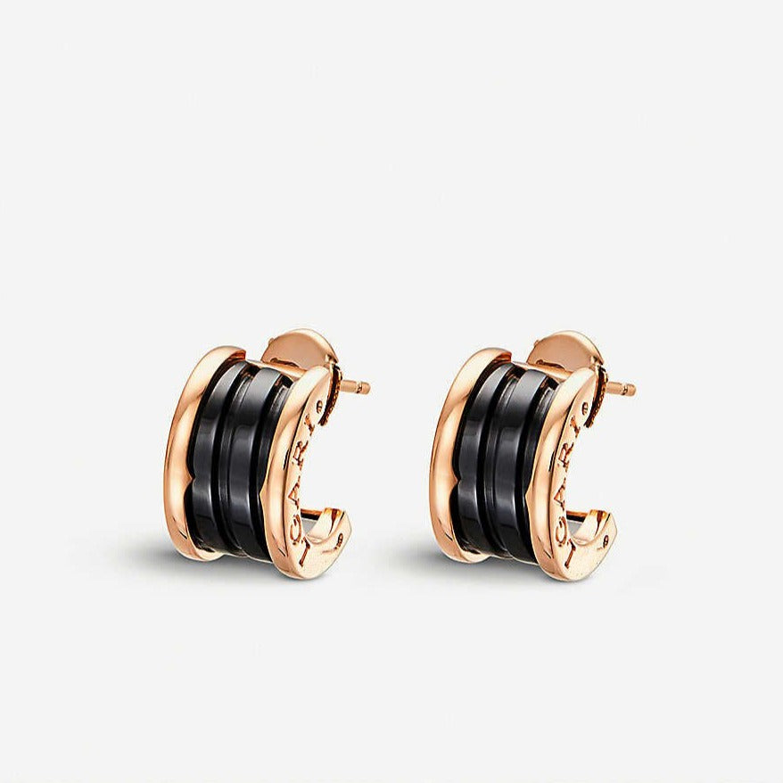 [Luxe Jewels]ZERO 1 PINK GOLD CERAMIC EARRINGS