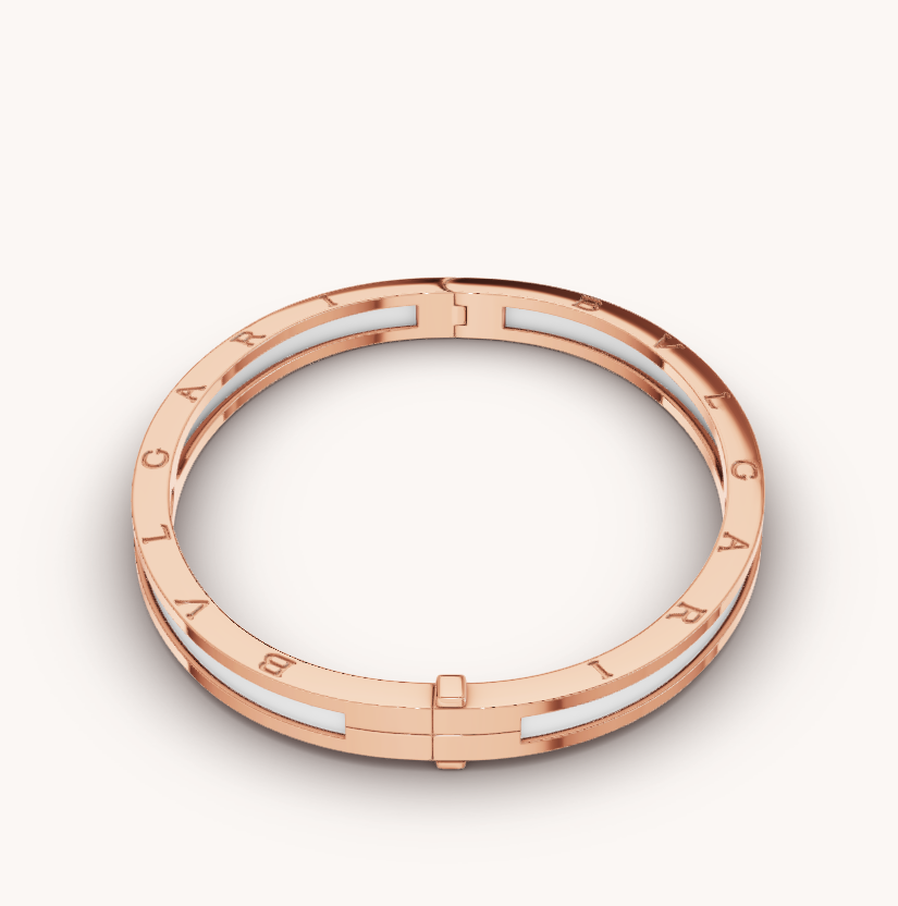 [Luxe Jewels]ZERO 1 PINK GOLD WITH WHITE CERAMIC BRACELET