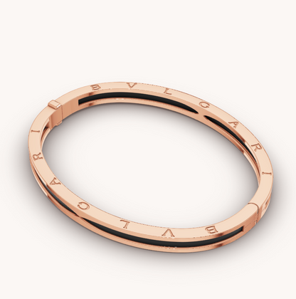 [Luxe Jewels]ZERO 1 PINK GOLD WITH BLACK CERAMIC BRACELET