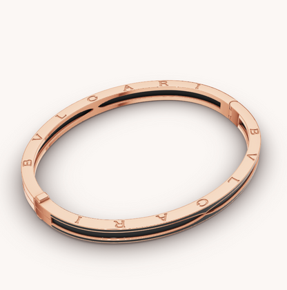 [Luxe Jewels]ZERO 1 PINK GOLD WITH MATTE BLACK CERAMIC BRACELET