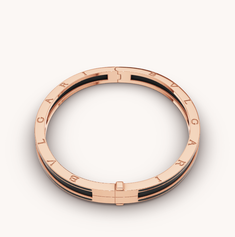 [Luxe Jewels]ZERO 1 PINK GOLD WITH MATTE BLACK CERAMIC BRACELET