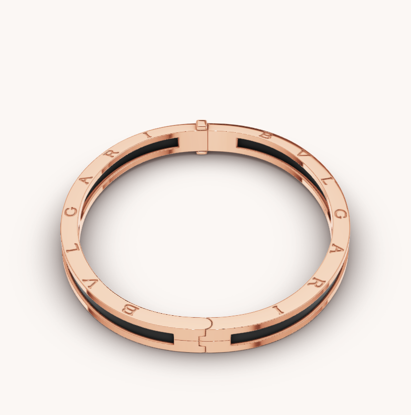 [Luxe Jewels]ZERO 1 PINK GOLD WITH BLACK CERAMIC BRACELET