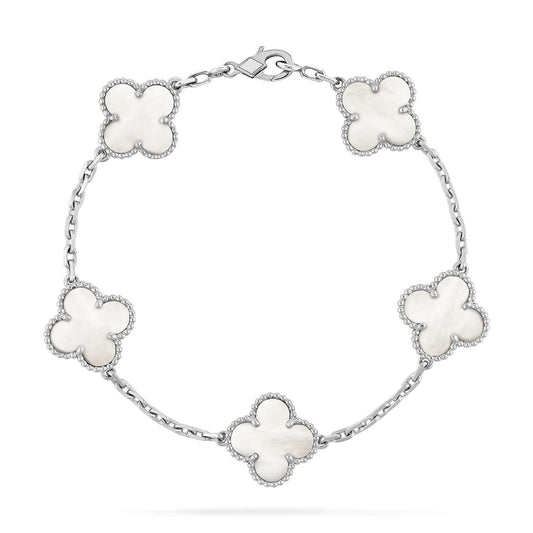 [Luxe Jewels]CLOVER SILVER MOP 5 MOTIF BRACELET