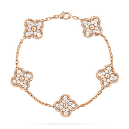 [Luxe Jewels]CLOVER 5 MOTIFS  FULL DIAMOND BRACELET