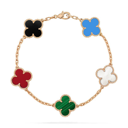 [Luxe Jewels]CLOVER 5 MOTIFS MULTICOLOR  BRACELET