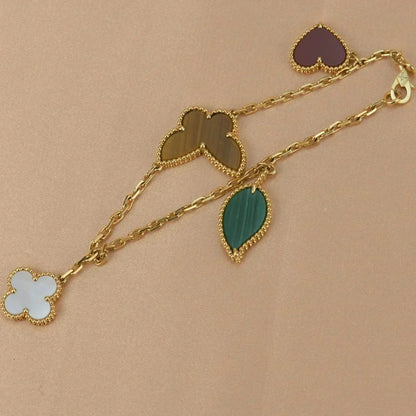 [Luxe Jewels]LUCKY SPRING 5 MOTIF GOLD BRACELET