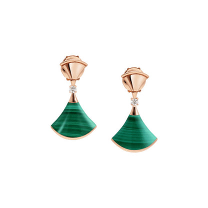 [Luxe Jewels]DREAM MALACHITE PINK GOLD EARRINGS