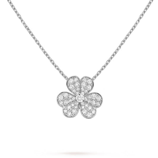 [Luxe Jewels]CLOVER DIAMOND NECKLACE SILVER