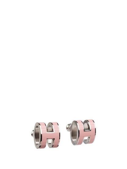 [Luxe Jewels]MINI POP H SILVER EARRINGS PINK