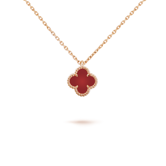 [Luxe Jewels]CLOVER MINI 9.5MM WHITE CARNELIANS NECKLACE