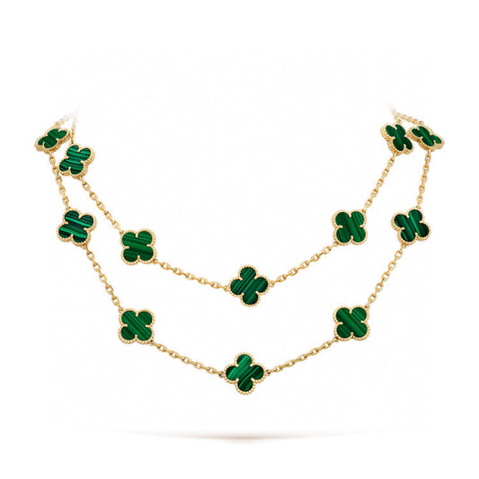 [Luxe Jewels]CLOVER 20 MOTIFS MALACHITE GOLD