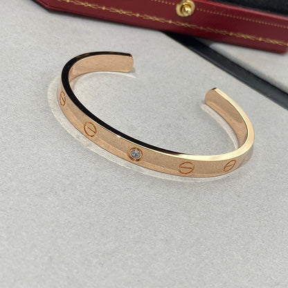 [Luxe Jewels]LOVE BRACELET 6.1MM 1 DIAMOND OPEN CUFF