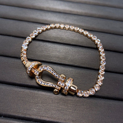 [Luxe Jewels]FORCE  LARGE HORSESHOE FULL DIAMOND TENNIS BRACELET