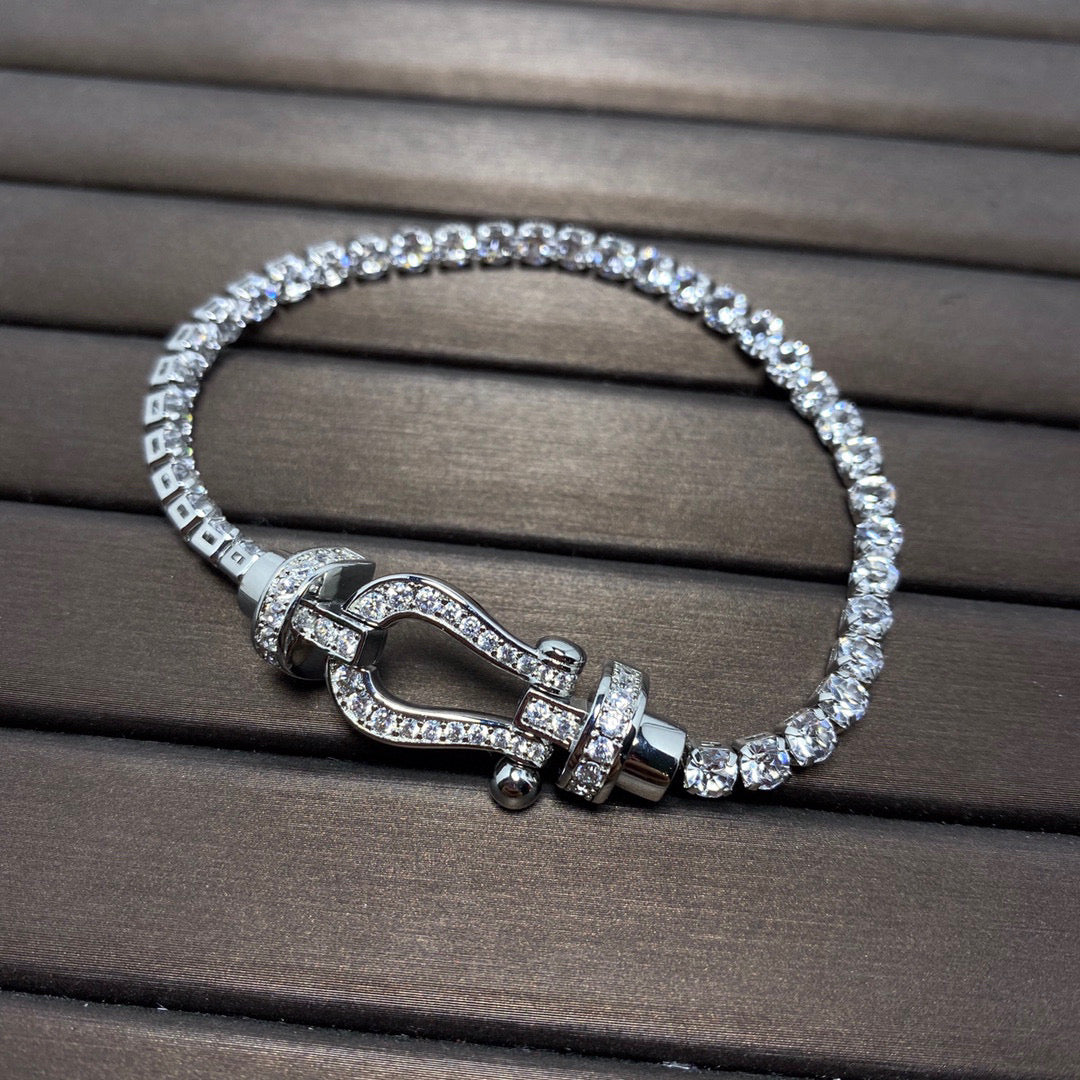 [Luxe Jewels]FORCE  LARGE HORSESHOE FULL DIAMOND TENNIS BRACELET