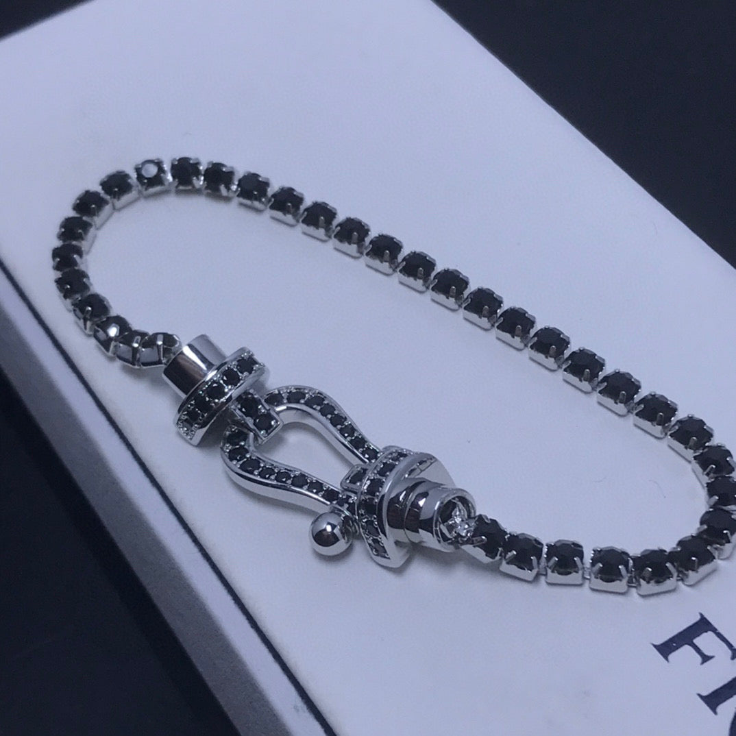 [Luxe Jewels]FORCE  LARGE HORSESHOE FULL DIAMOND TENNIS BRACELET