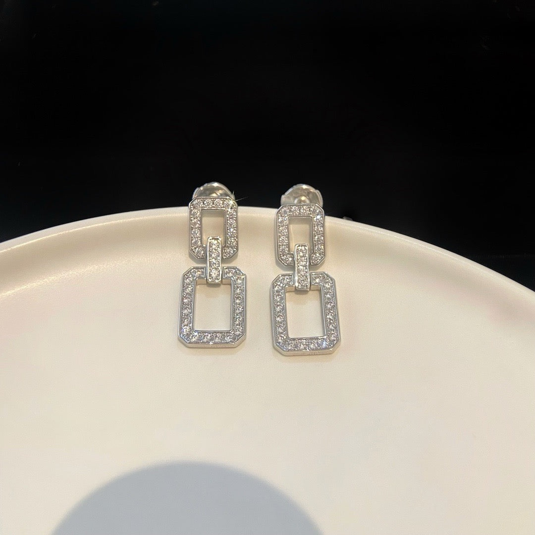 [Luxe Jewels]LINKS MEDIUM EARRINGS DIAMOND