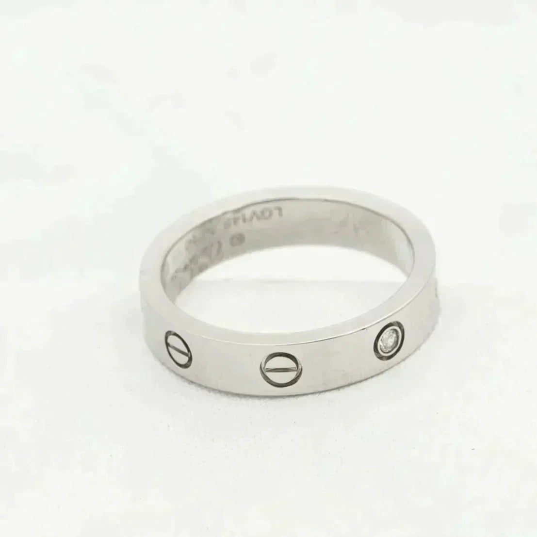 [Luxe Jewels]LOVE RING 4MM 1 DIAMOND SILVER