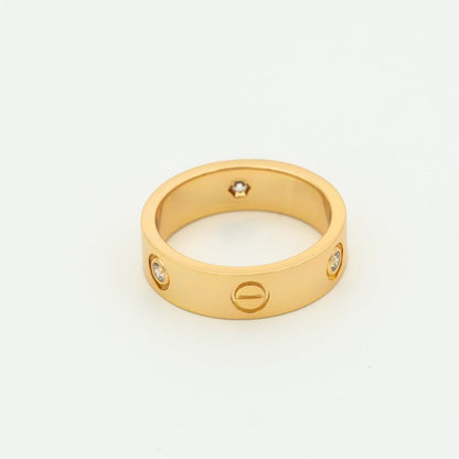 [Luxe Jewels]LOVE RING 5.5MM 3 DIAMONDS PINK GOLD