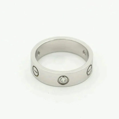 [Luxe Jewels]LOVE RING 5.5MM 3 DIAMONDS SILVER