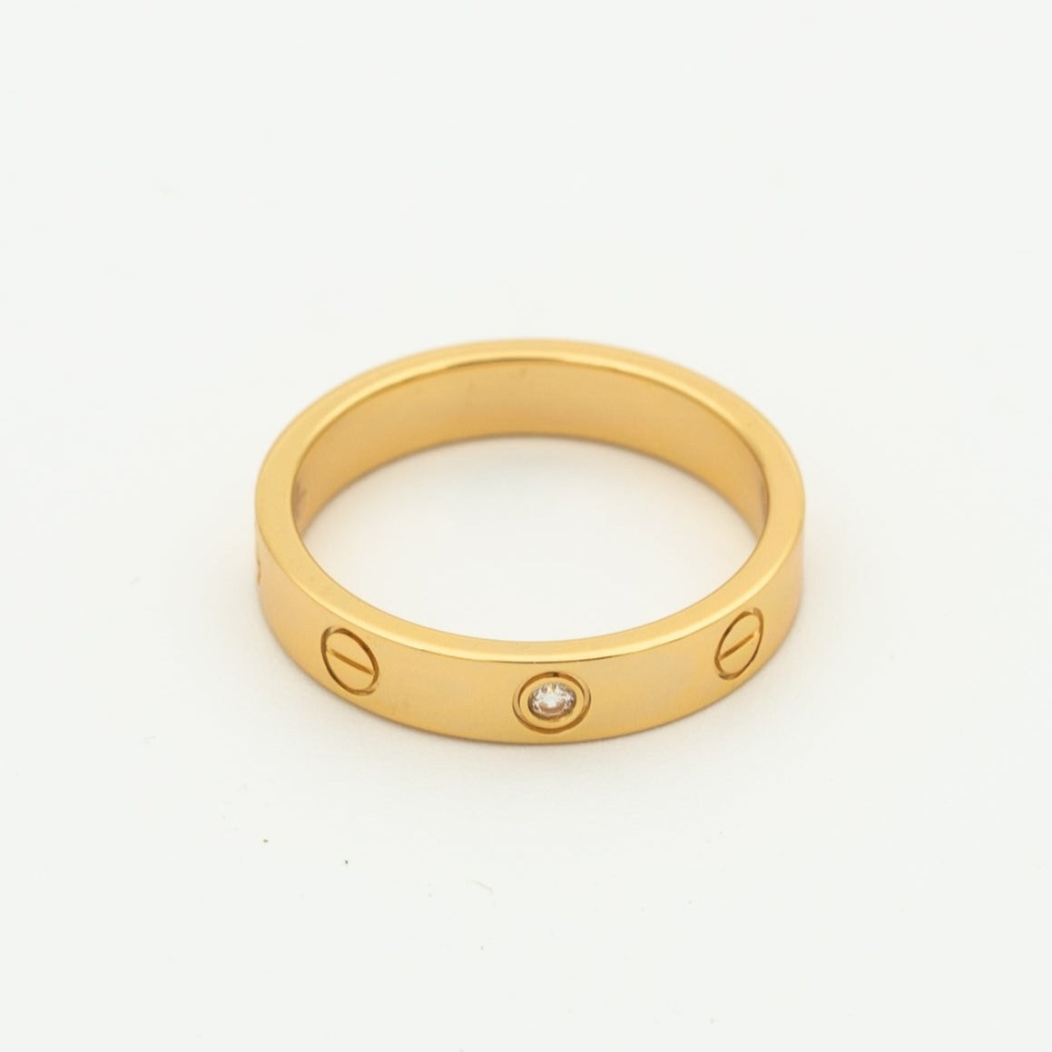 [Luxe Jewels]LOVE RING 4MM 1 DIAMOND PINK GOLD