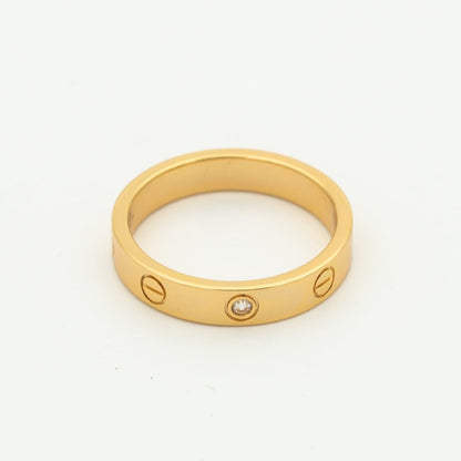 [Luxe Jewels]LOVE RING 4MM 1 DIAMOND PINK GOLD