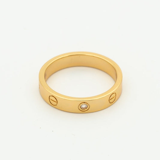 [Luxe Jewels]LOVE RING 4MM 1 DIAMOND PINK GOLD