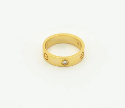 [Luxe Jewels]LOVE RING 4MM 1 DIAMOND GOLD