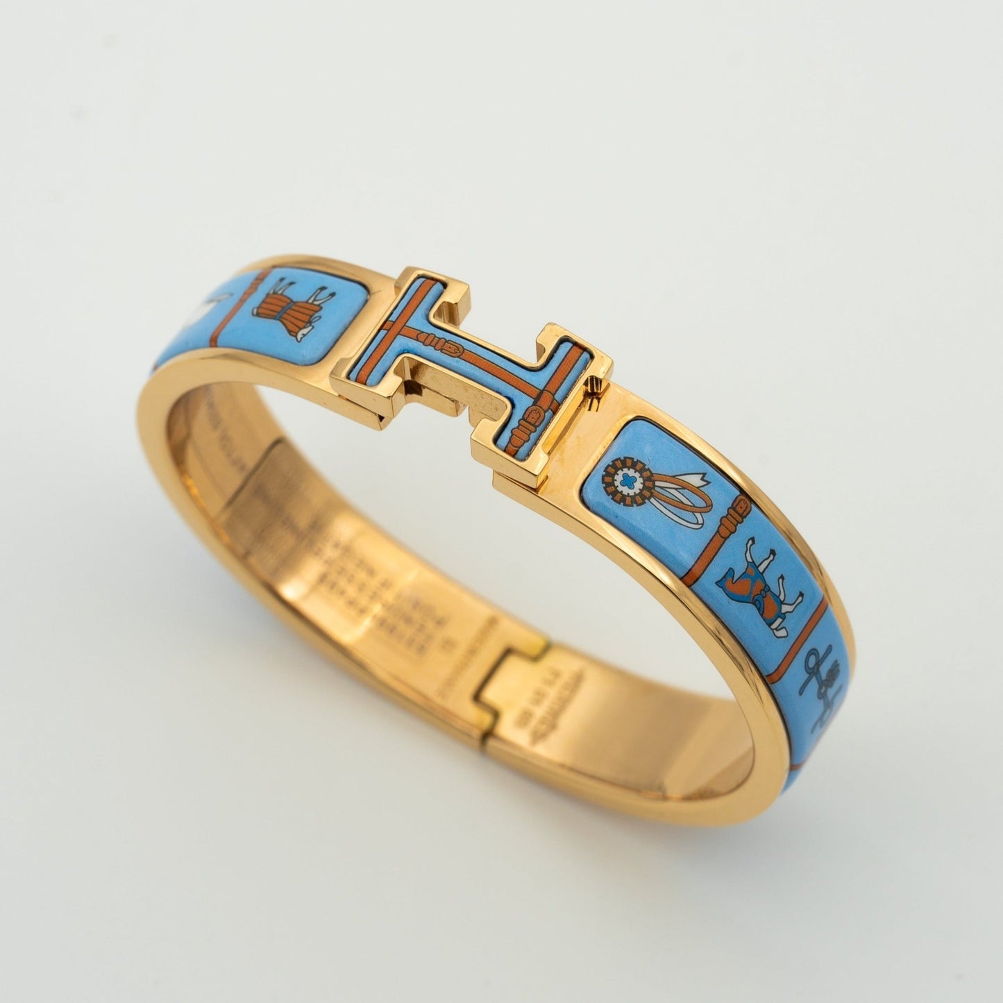 [Luxe Jewels]H PINK GOLD BRACELET BLUE CERAMIC