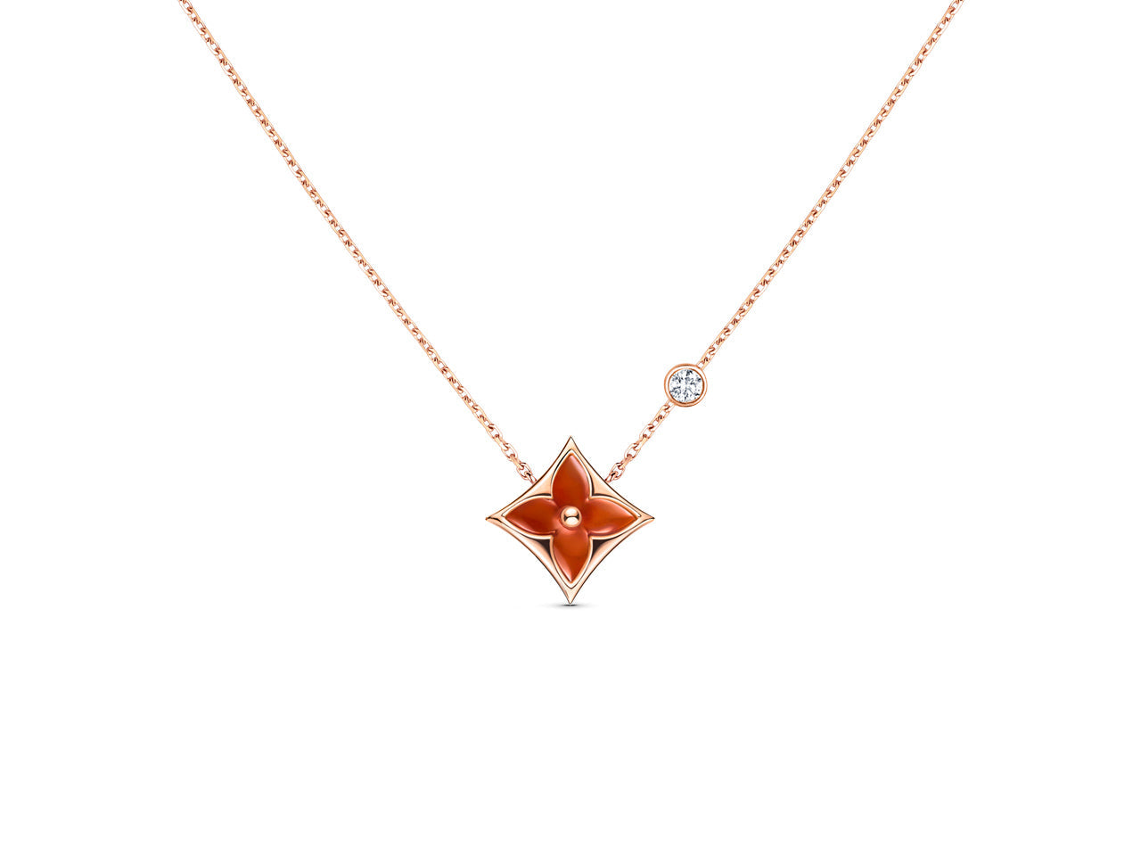 [Luxe Jewels]スターネックレス ピンクゴールド 1ダイヤモンド