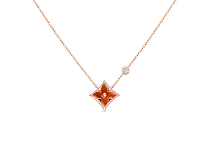 [Luxe Jewels]STAR NECKLACE PINK GOLD 1 DIAMOND