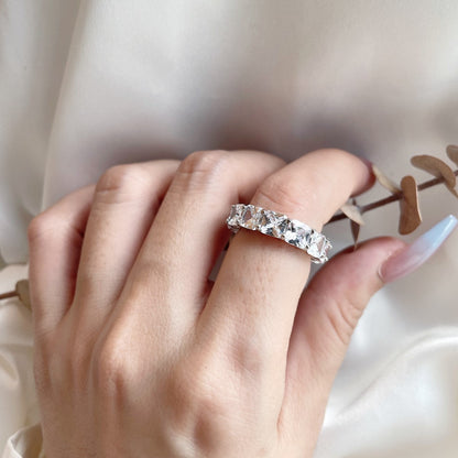 [Luxe Jewels]Elegant Princess Cut Tennis Ring