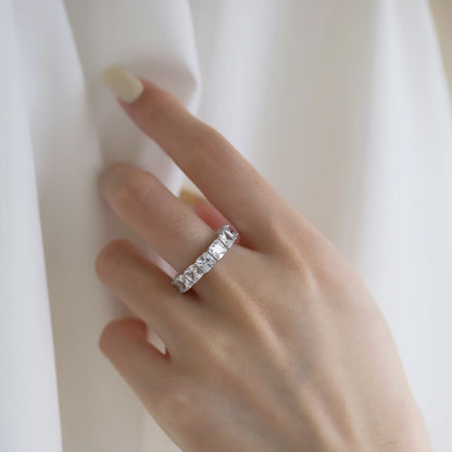 [Luxe Jewels]Elegant Princess Cut Tennis Ring