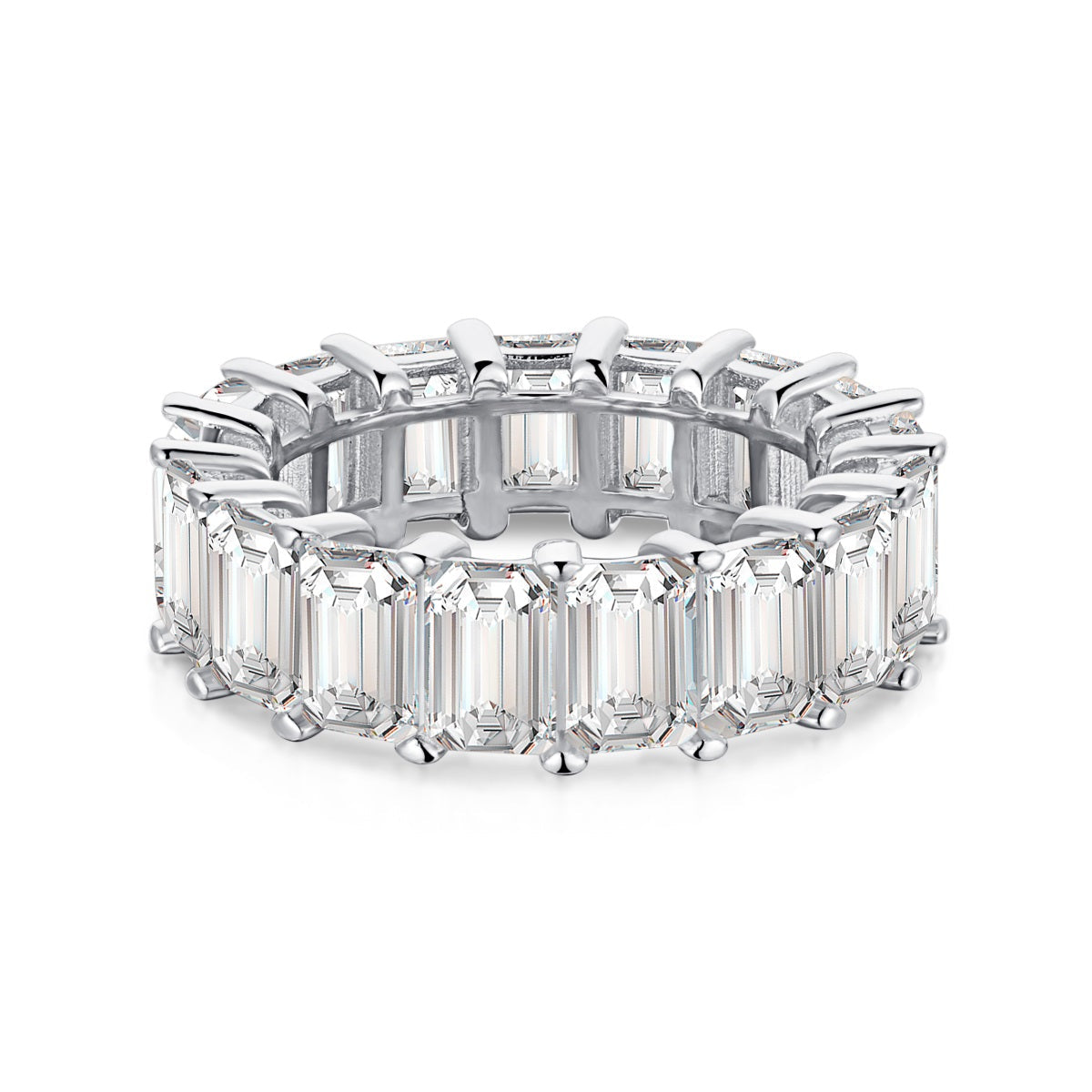 [Luxe Jewels]0.75 Carat Elegant Emerald Cut Tennis Ring